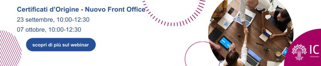 Certificati di origine - Nuovo front office 